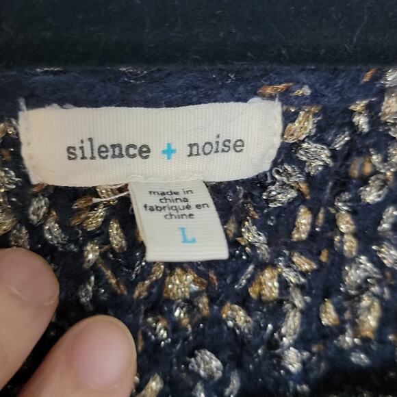 silence+noise Metallic Cropped Sweater, L - Picture 3 of 6